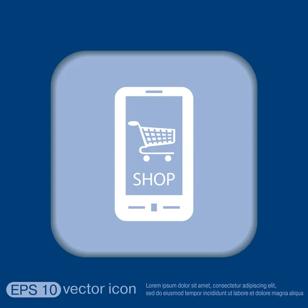 Winkelen kar online winkel — Stockvector