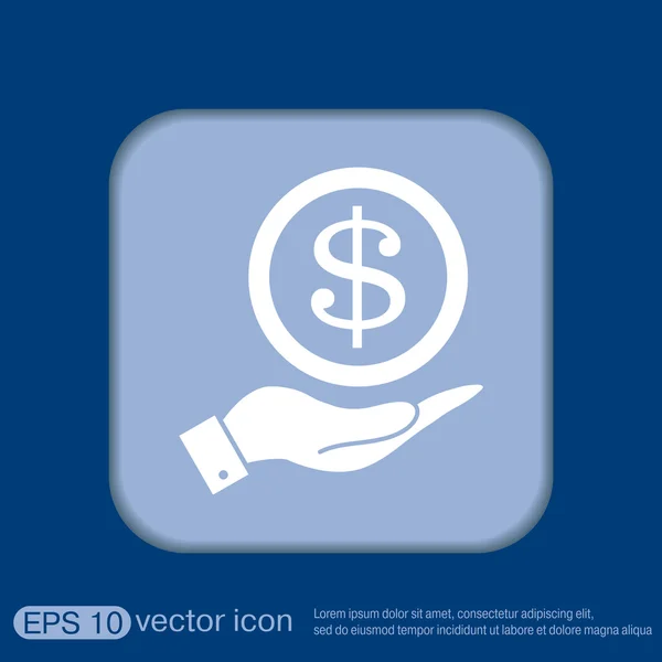 Hand holding a Dollar bill — Stock Vector