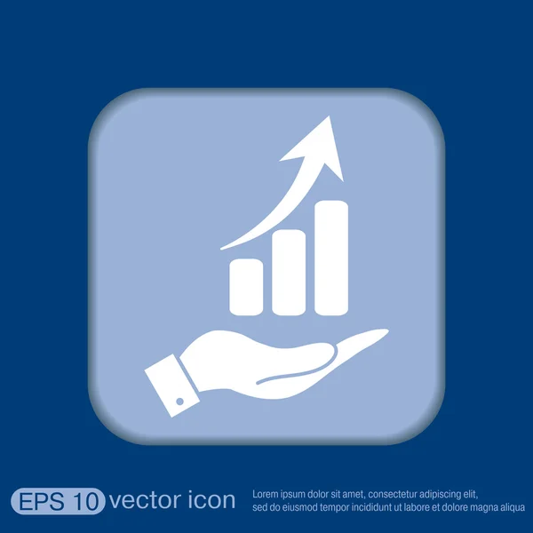 Mão segurando uma figura diagrama gráfico — Vetor de Stock