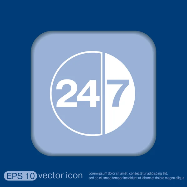 Personaje 24 7 icono — Vector de stock