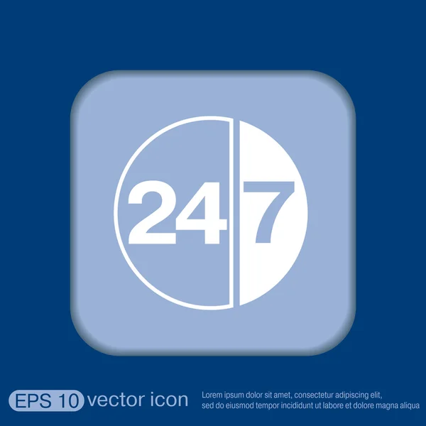 Zeichen 24 7 Symbol — Stockvektor