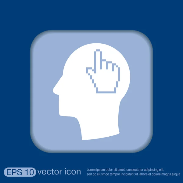 Man and his mind about cursor — Stock Vector