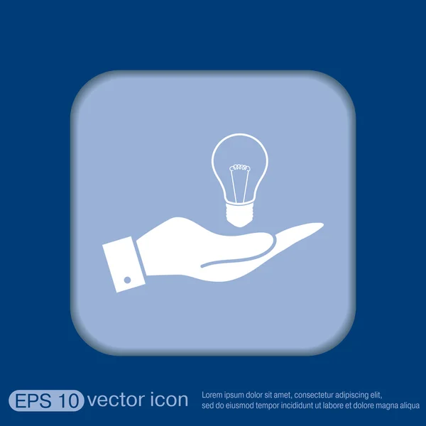 Hand holding a lightbulb — Stock Vector