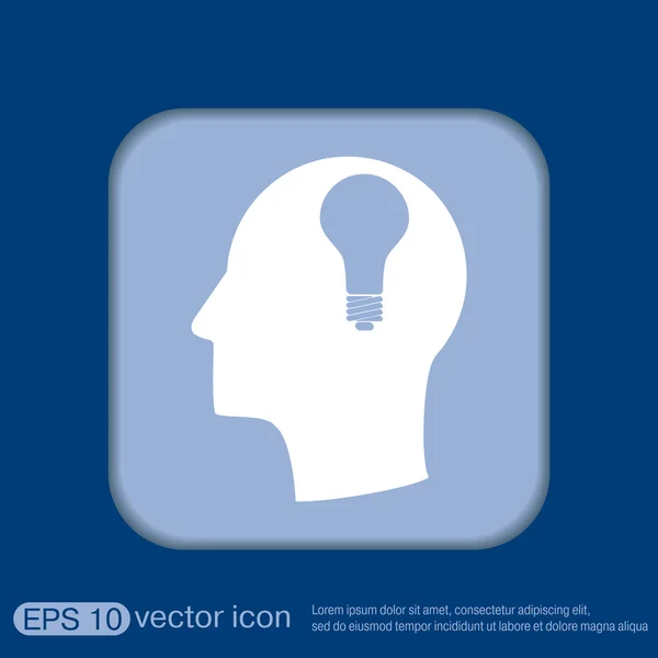 Man and his mind about  lightbulb — Stock Vector
