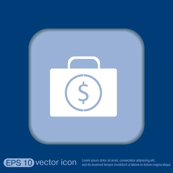 Suitcase with money icon — Stock Vector