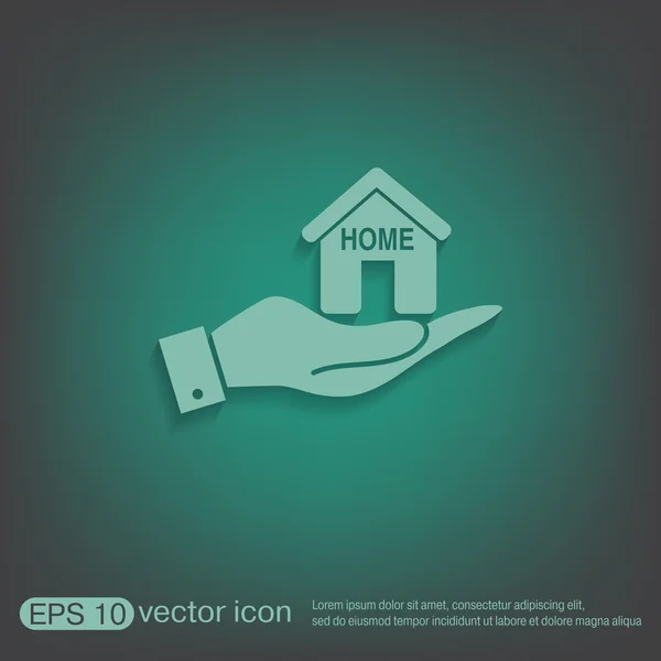 Hand holding a House icon — Stock Vector