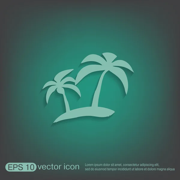 Isla con palmeras icono — Vector de stock