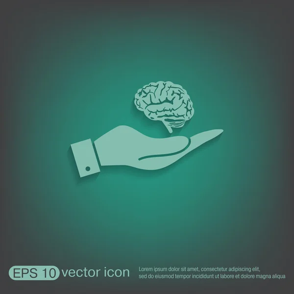 Hand holding a Brain — Stock Vector