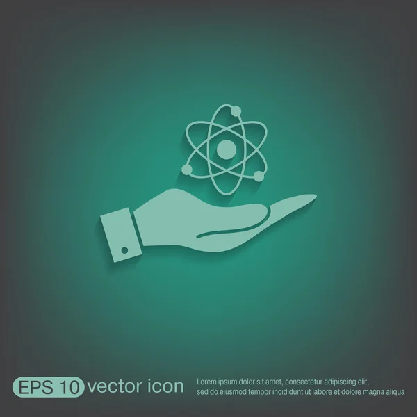 Hand holding the atom — Stock Vector