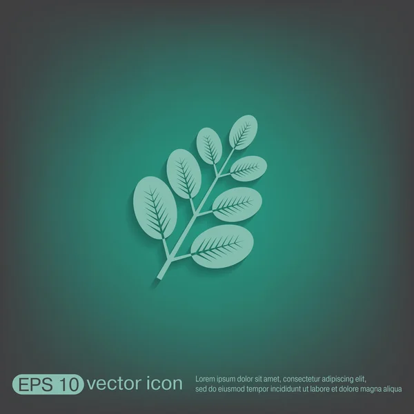 Branche avec symbole de feuilles — Image vectorielle