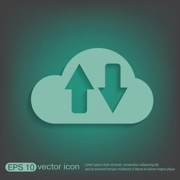 Cloud-Downloadsymbol — Stockvektor