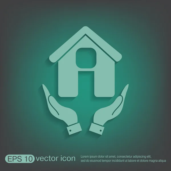 Hand holding a House icon — Stock Vector