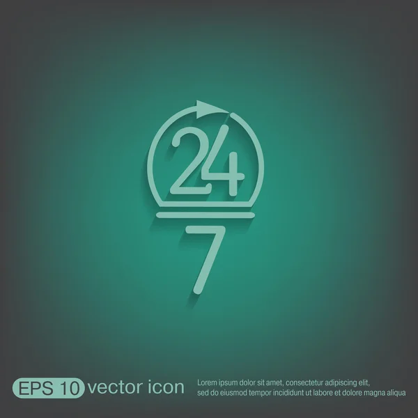 Zeichen 24 7 Symbol — Stockvektor