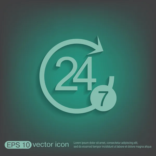 Karaktär 24 7 ikonen — Stock vektor