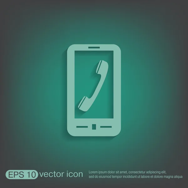 Smartphone con el símbolo teléfono — Vector de stock