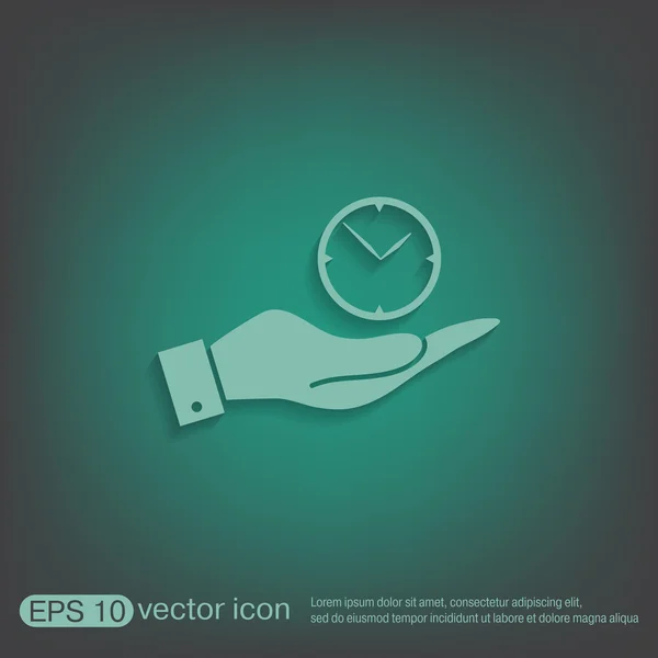 Main tenant une horloge — Image vectorielle