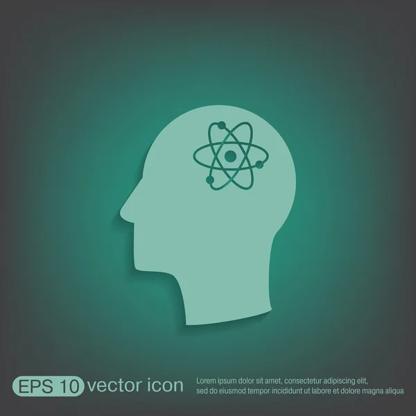 Man and his mind about the atom — Stock Vector