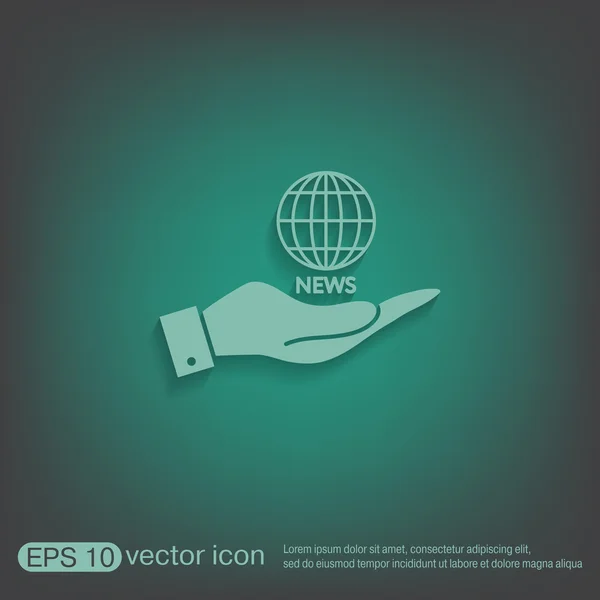 Hand holding a globe symbol — Stock Vector