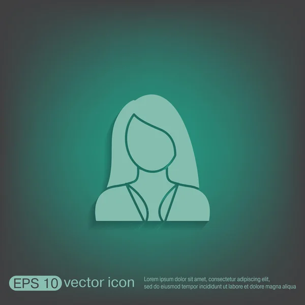 Avatar of a woman with long hair — Stock Vector