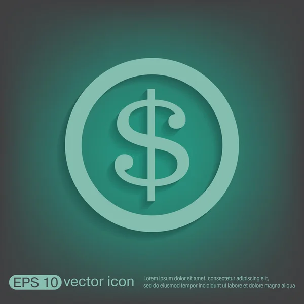 Dollar coin symbol — Stock Vector