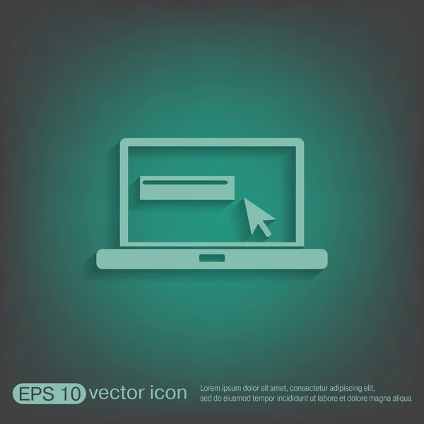 Laptop mit Symbol Webpfeil — Stockvektor