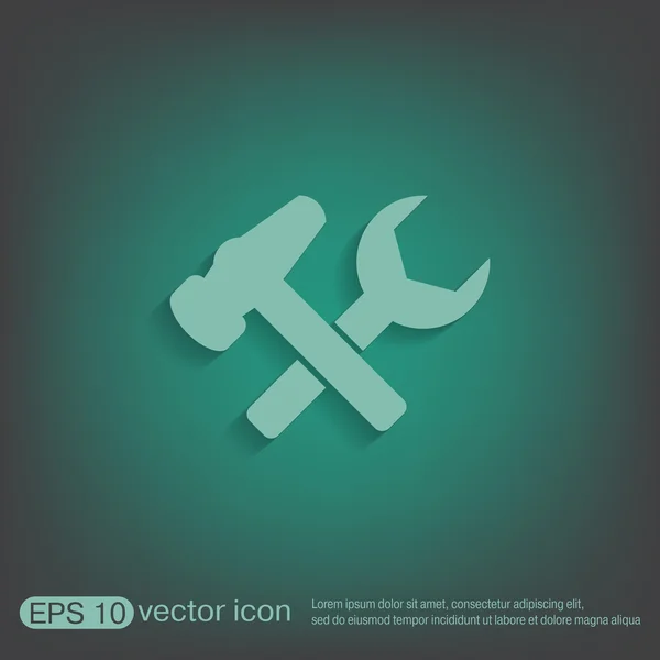 Hammer and wrench, symbol settings — Stock Vector