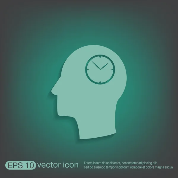 Man and his mind about clock — Stock Vector