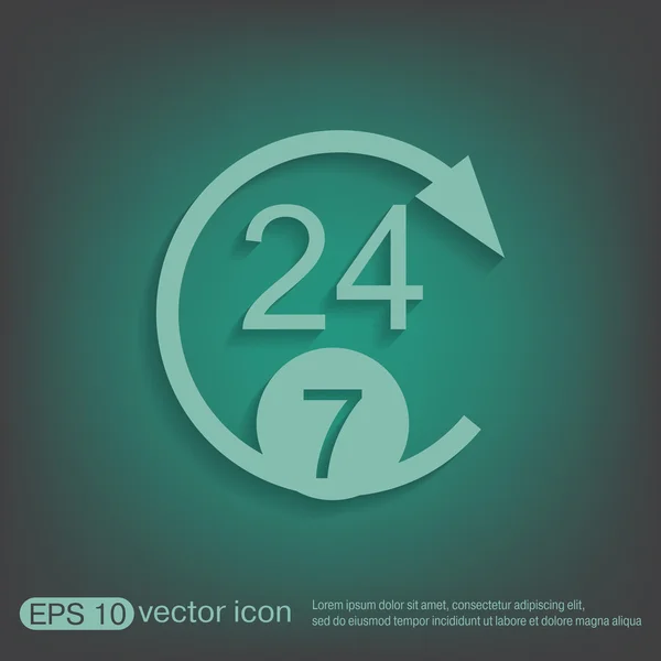 Ikona znaku 24 7 — Stockový vektor