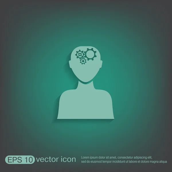 Man thinks, the gears in head — Stock Vector
