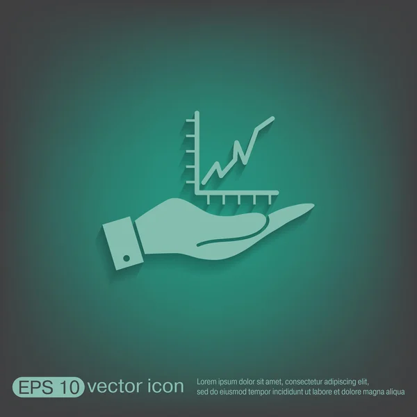 Hand holding  chart diagram figure. — Stock Vector