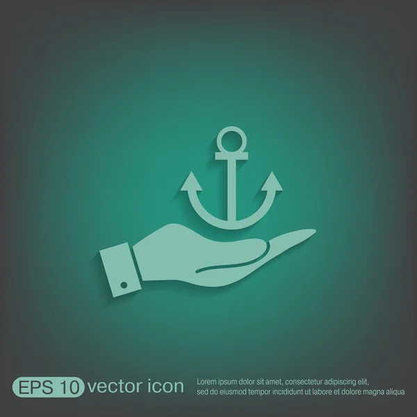 Hand holding  Nautical Anchor — Stock Vector