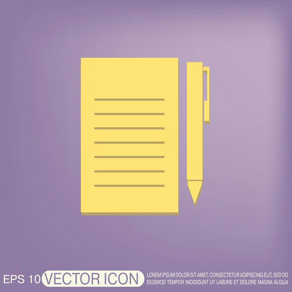 Vel papier met pen — Stockvector