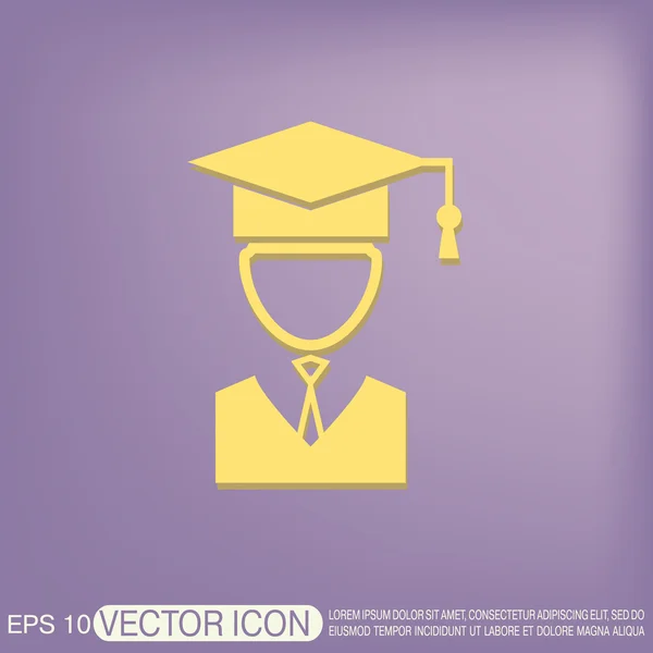Graduado sombrero avatar — Vector de stock
