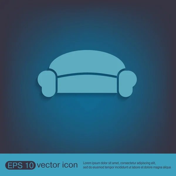 Sofá icono símbolo muebles — Vector de stock