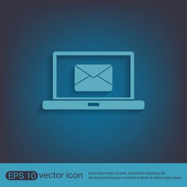 Laptop met brief envelop — Stockvector