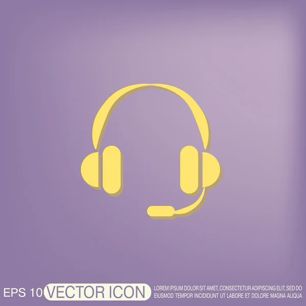Customer support, headphone icon — Stock Vector