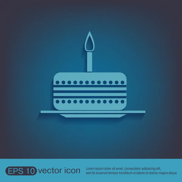 Icono de pastel de cumpleaños — Vector de stock