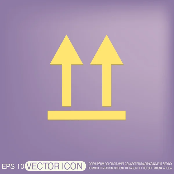 Símbolo frágil, flecha hacia arriba — Vector de stock