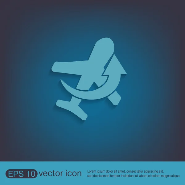 Icono de símbolo de avión — Vector de stock