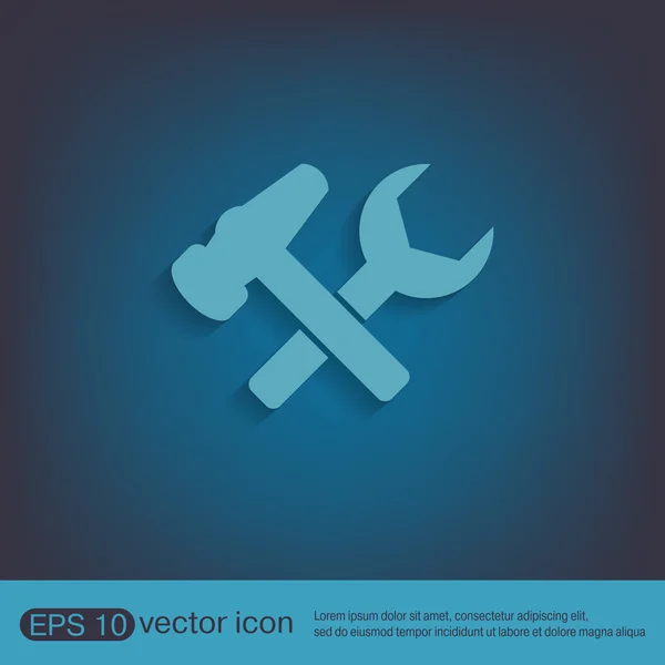 Hammer and wrench, symbol — Stock Vector