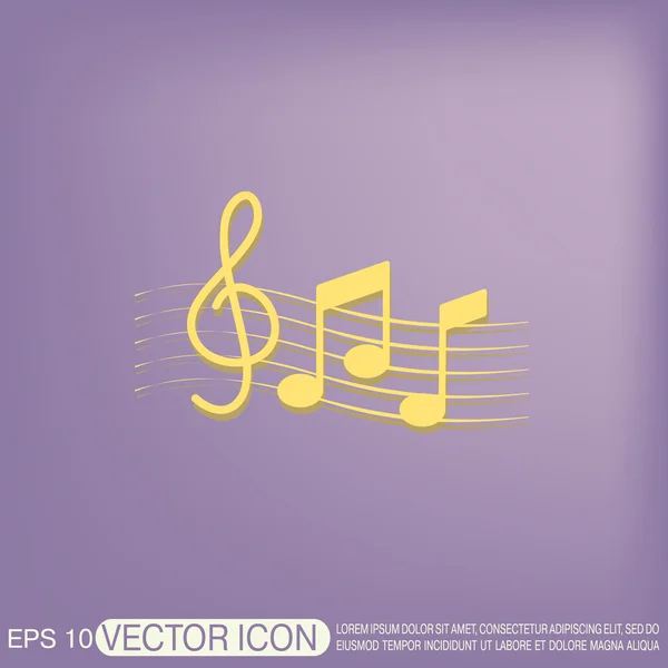 Notes musicales et clef d'aigu — Image vectorielle