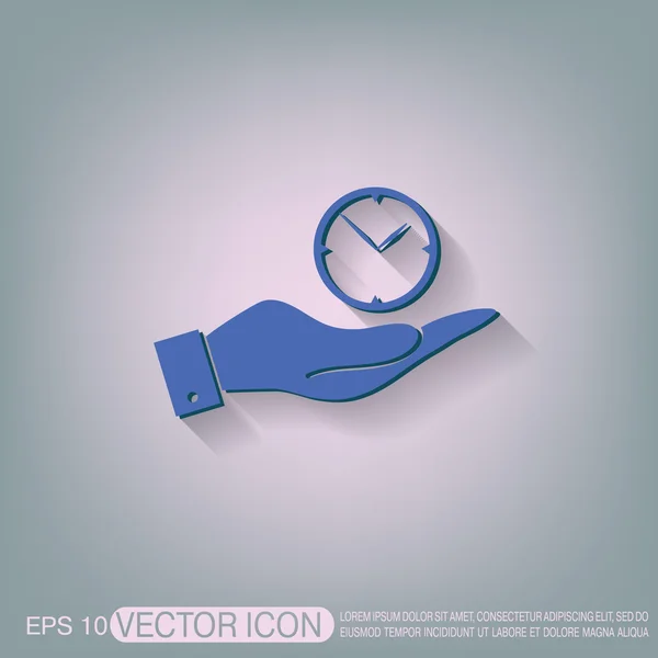 Main tenant une horloge — Image vectorielle