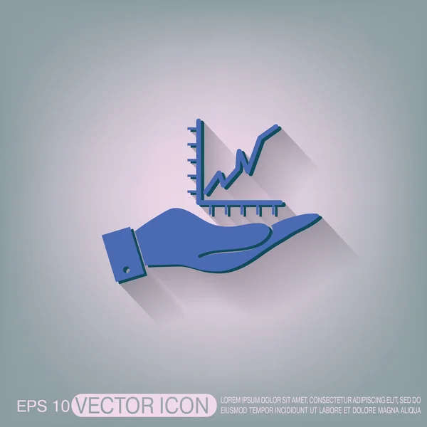 Hånd holder et diagram figur . – Stock-vektor