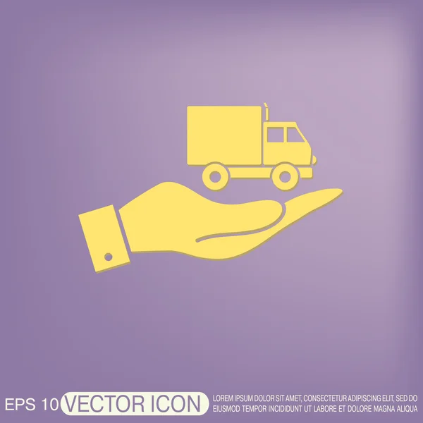 Tenuta della mano camion . — Vettoriale Stock