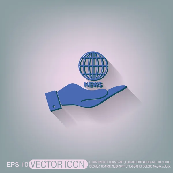 Hand holding a globe symbol — Stock Vector