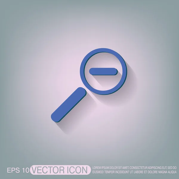 Magnifier reduction icon — Stock Vector