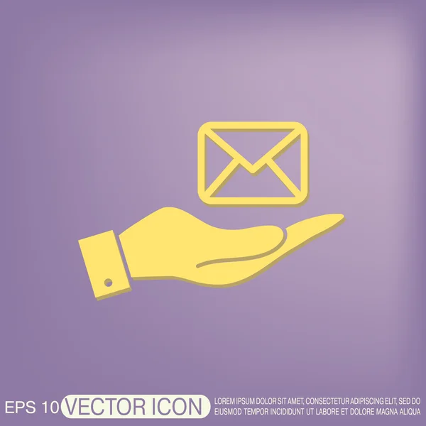 Hand innehav post-kuvert. — Stock vektor