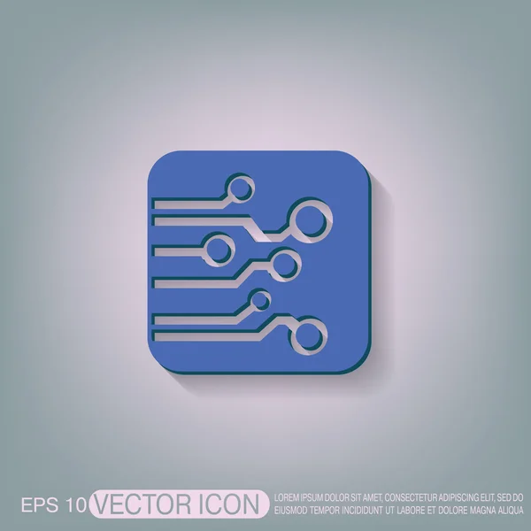 Circuit board sign icon. — Stock Vector