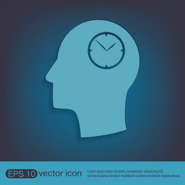 Man and his mind about clock — Stock Vector