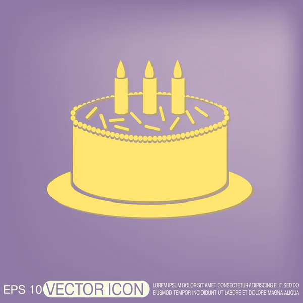 Icono de pastel de cumpleaños — Vector de stock